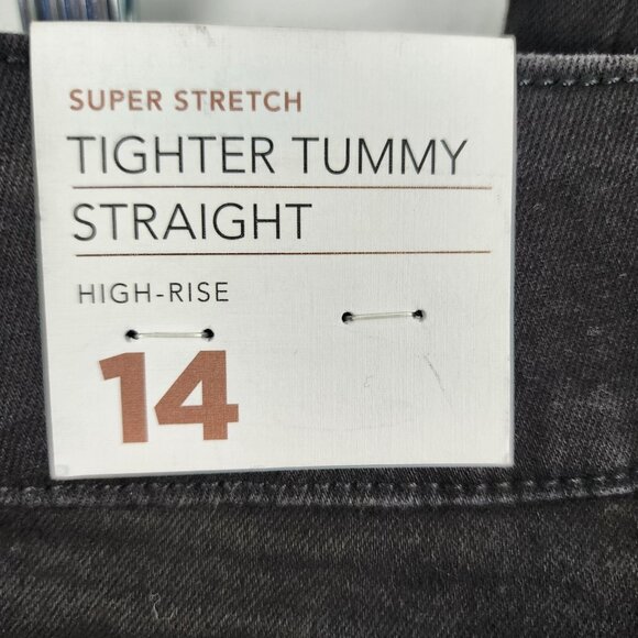 LANE BRYANT Jeans Women 14 Black Tighter Tummy High Rise Straight Leg Denim NWT - Picture 5 of 13